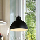 Josie Industrial Dome Pendant: Modern Loft Style With Adjustable Cord Black / 12’