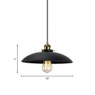 London - Modern Industrial Pendant Light With Black Saucer Shade