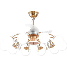 Nordic Living Room Fan Lamp Frequency Conversion Restaurant Ceiling Invisible Light Luxury Cystal