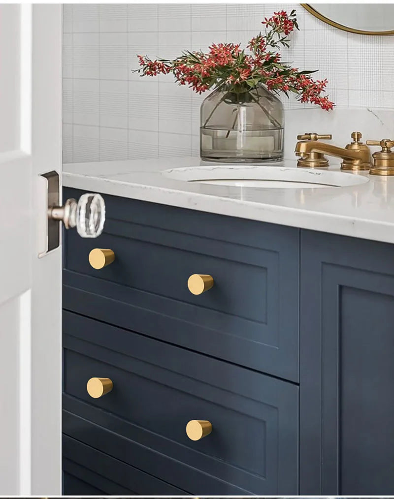 Modern Simple Solid Brass Cabinet Knobs – Wardrobe Handles and Kitchen Pulls Knobs