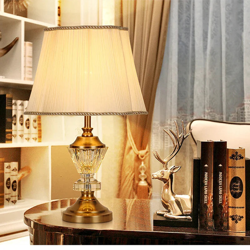 European Crystal Table Lamp - Elegant Bedside Light For Wedding Hotel And Bedroom Decor