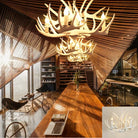 Rustic Antler Chandelier - Industrial Wind Lamps For Restaurant Internet Cafe And Hotel Decor