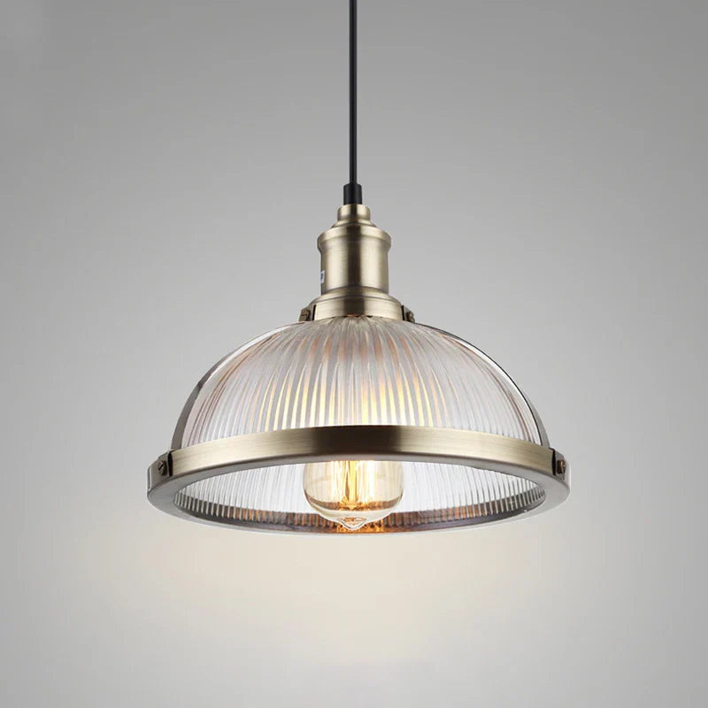 Vintage Glass Shade Hanging Lamp - Loft Luminaire Suspension Led Pendant For Dining Room And Office