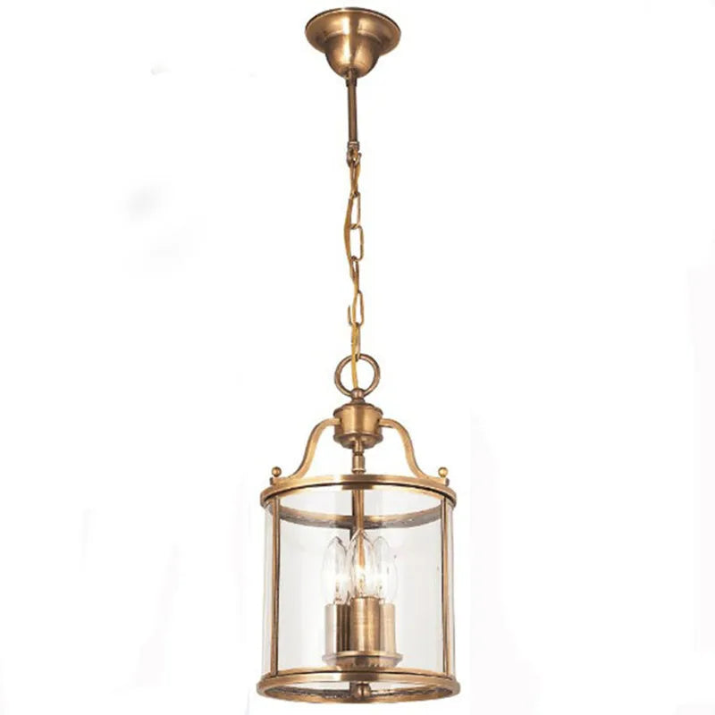 American Vintage Copper Chandelier - Solder Glass Birdcage Design For Hotel Lobbies Aisles