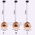 Vintage Loft Pendant Lights With Plated Copper Gold And Silver Accents - Glass Ball Hanging Lamp