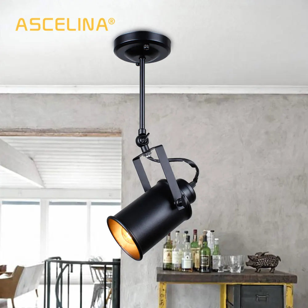 Vintage Loft Industrial Pendant Light - American Style Spotlight Led Lamp For Restaurant Cafe And