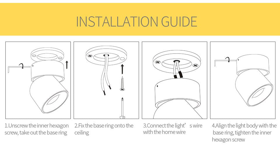 Lily’s Led Ceiling Light Surface Mounted With 360° Round Curve Rotation