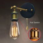 Adjustable Industrial Metal Wall Lamp - Vintage Lighting With Pull Chain Switch Wall Lamp