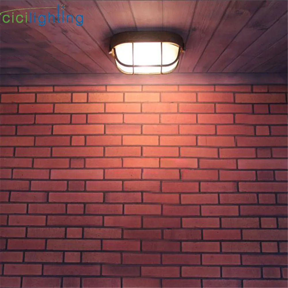 Vintage Waterproof E27 Outdoor Wall & Porch Lighting - Retro Moisture - Resistant Ceiling Lamp For