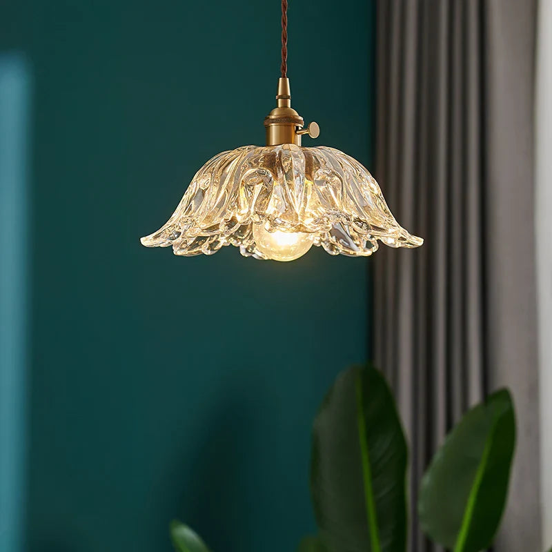 Japanese Glass Pendant Light - Vintage Brass Restaurant And Bar Lighting Lights