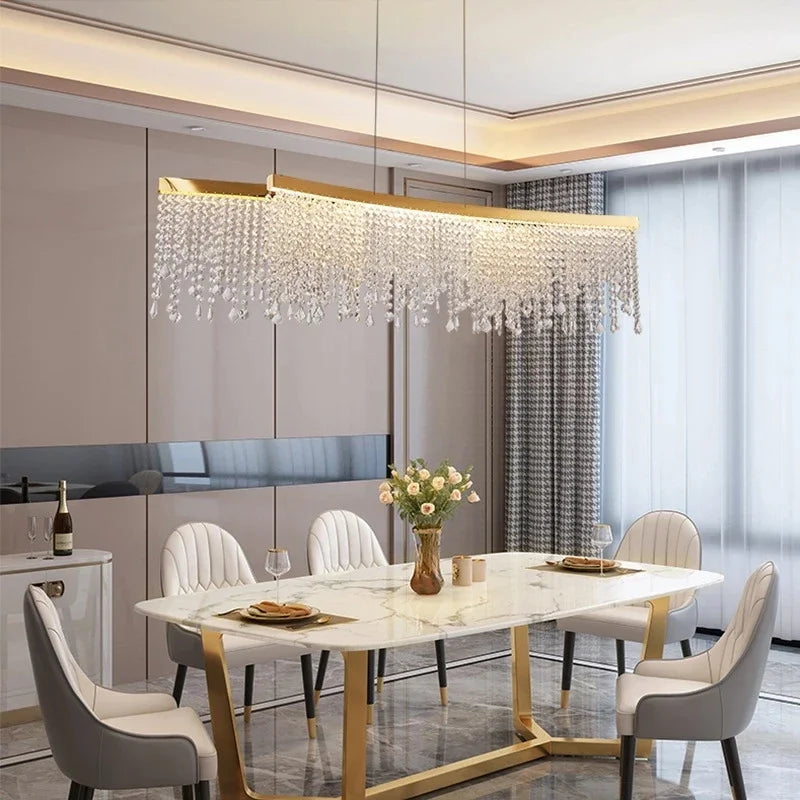 Modern Led Crystal Chandelier - Elegant Lighting Fixture For Living Room Dining Kitchen And Home