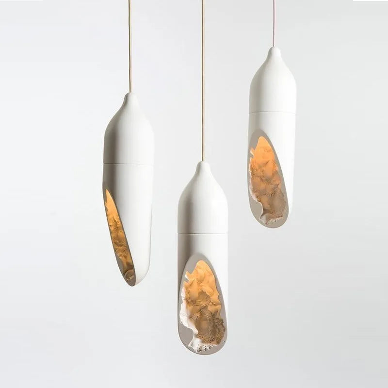 Japanese Wabi - Sabi Pendant Lamp - Illuminate Your Space With Modern Plaster Elegance Lights