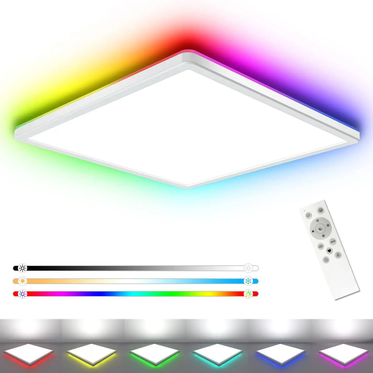 Smart Led Ceiling Lamp With Dimmable App Control - Modern Square Light For Kitchen Living Room And