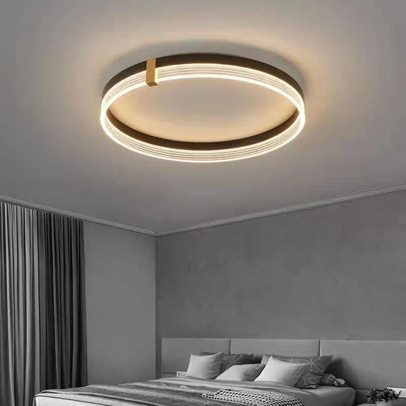 Modern Minimalist Led Bedroom Ceiling Lamp - Round Lights With Remote Control For Home Indoor