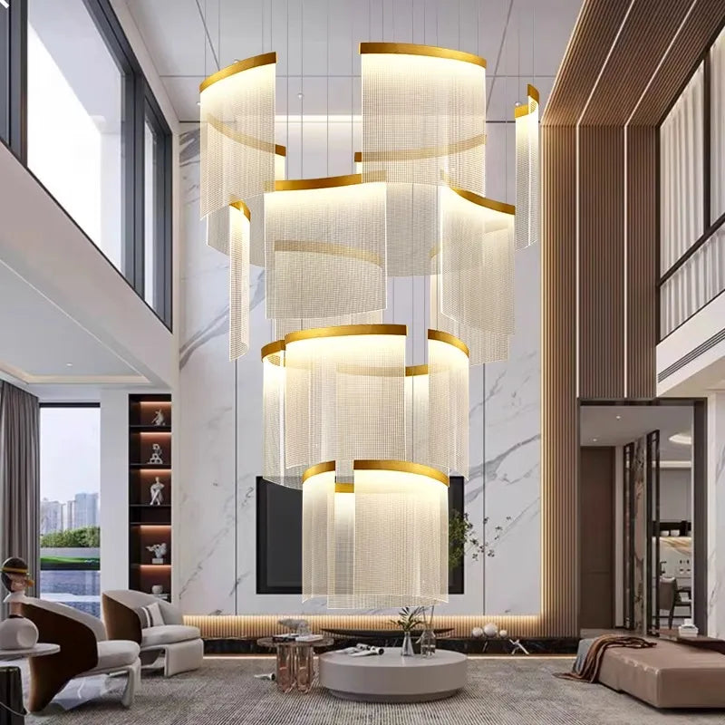 Chic Nordic Stair Chandelier - Versatile Pendant And Ceiling Lights For Living Dining Rooms