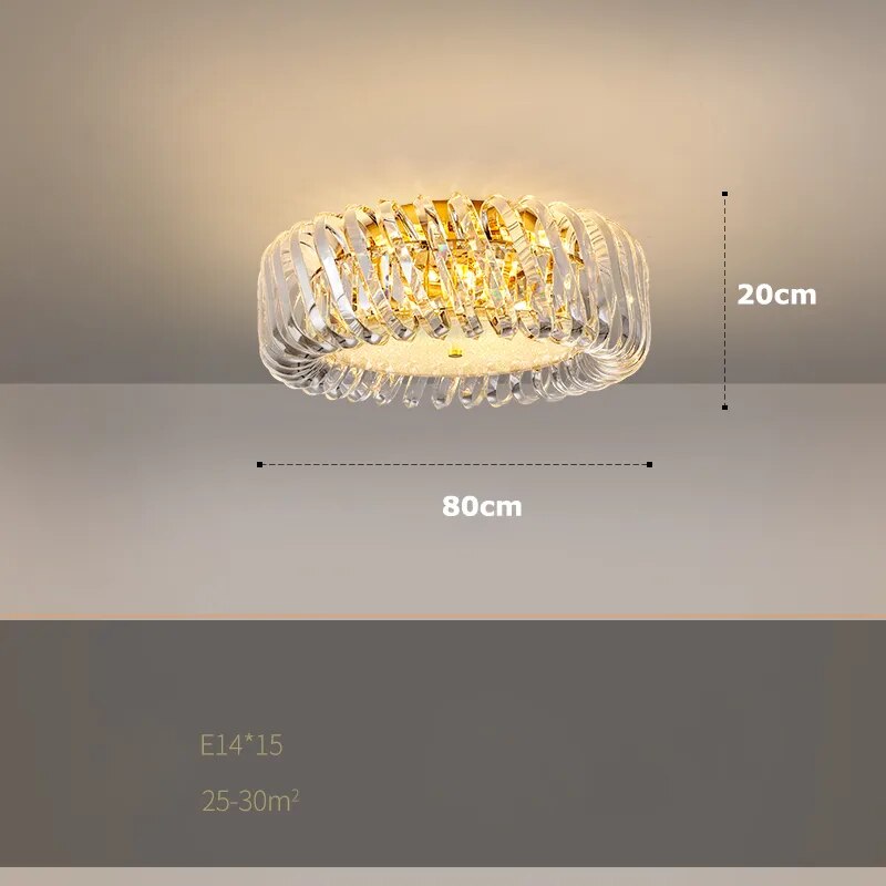 Olivia’s Art Deco Crystal Glass Led Chandelier 80Cm Ceiling Lamp / Gold Frame Warm Light Chandelier