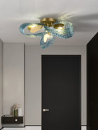 Modern Glass Decorative Ceiling Lights - Light Luxury Design In Yellow Copper And Blue For Bedrooms