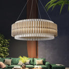 Luxury Led Chandelier For Living Room - Modern Round Glass Hanging Lamp In Gold Chandelier