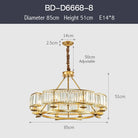 Zoe’s K9 Crystal Modern Glass Chandelier - Copper Luxury Hanging Lamp Dia85 H51Cm / Cold White