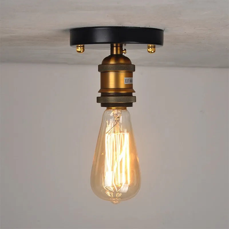 Vintage Industrial Glass And Copper Led Ceiling Light - Stylish Illumination For Aisle Corridor