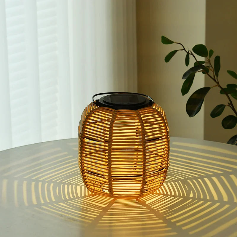 Imitation Rattan Solar Landscape Lamp - Waterproof Yard Lantern For Outdoor Decor Floor Lamp