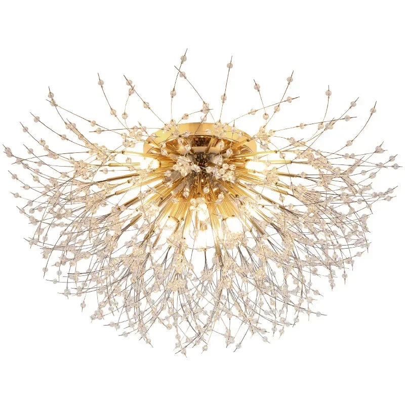 Nordic Dandelion Led Chandelier Ceiling Lamp - Sparkling Ball And Snowflake Lights Perfect For