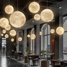 Modern Wabi - Sabi Frp Moon Led Pendant Lights - Unique Decor Chandelier For Living And Dining