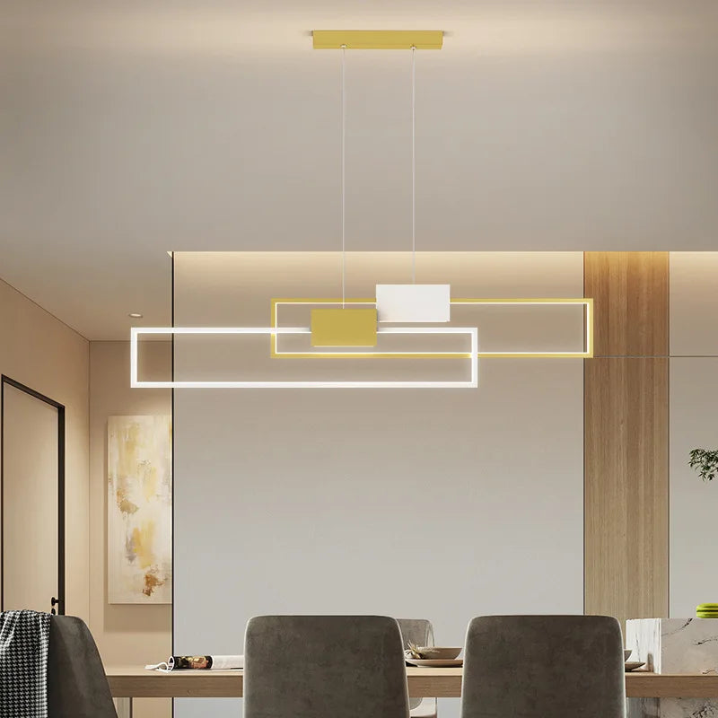 Sleek Led Rectangular Pendant Lights - Contemporary Lighting For Living Dining Kitchen And More