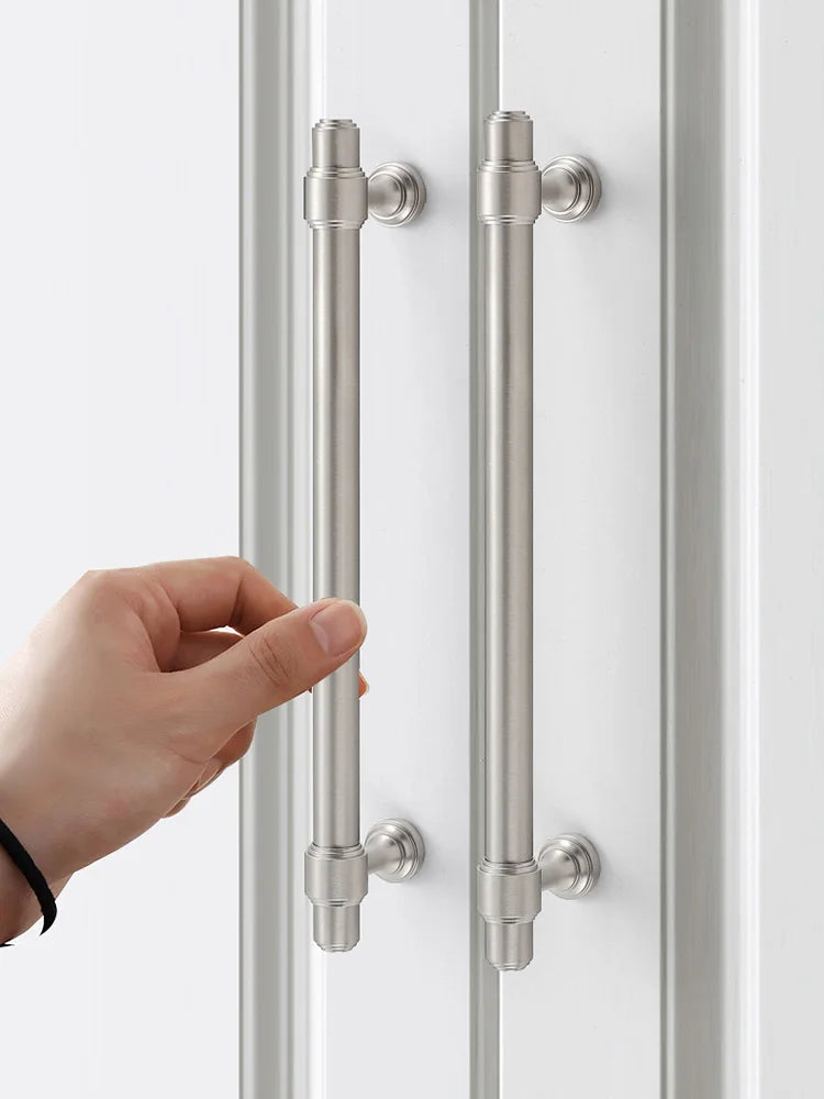 Brushed Nickel Brass Furniture Handles – Matte Silver Cabinet Pulls and Drawer Bars Handle