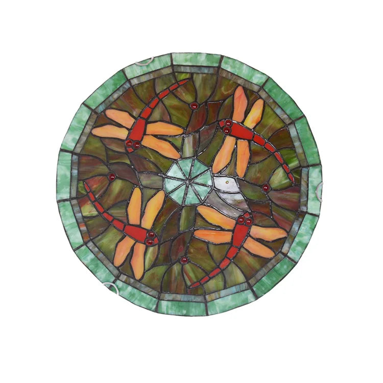 Tiffany Stained Glass Round Ultra - Thin Ceiling Lamp - Elegance For Balconies Corridors Bedrooms