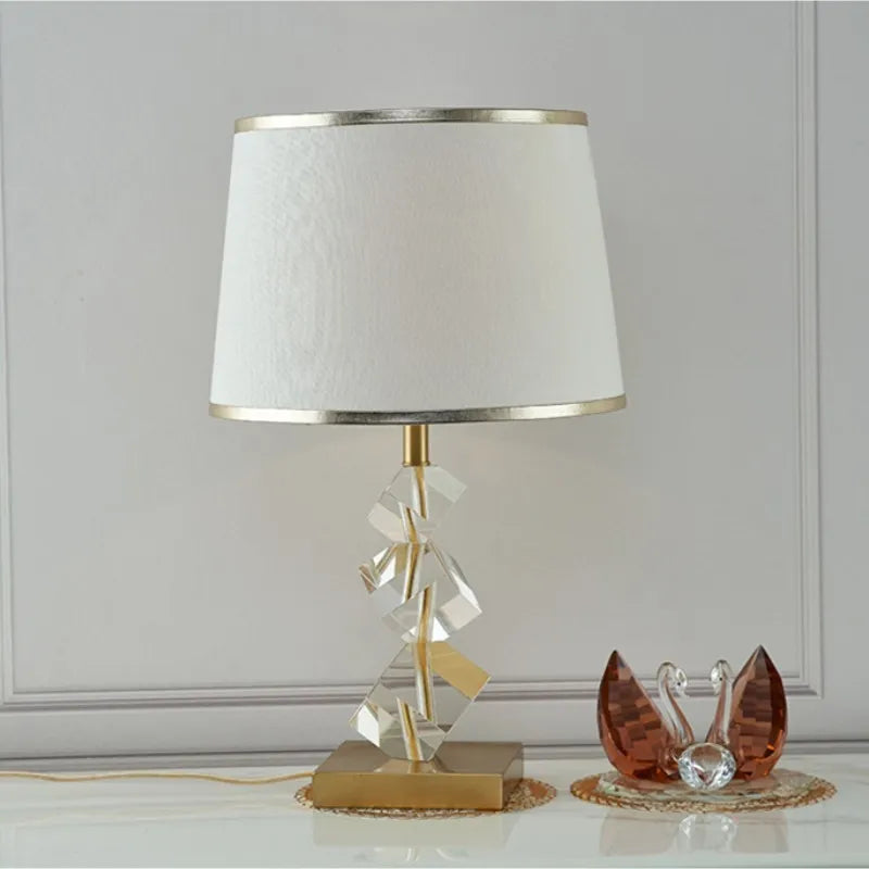 Contemporary Crystal Led Table Lamp - Vintage Elegance For Bedroom And Living Room Decor