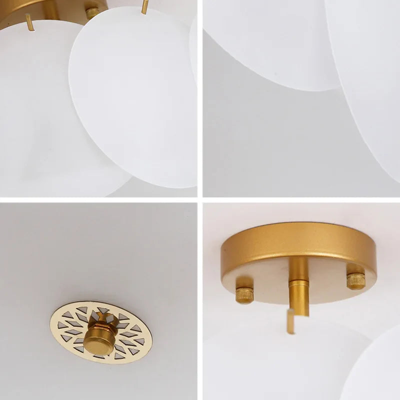 Modern Light Luxury Round Glass Ceiling Chandelier - Ideal For Living Room Decoration Bedroom Study