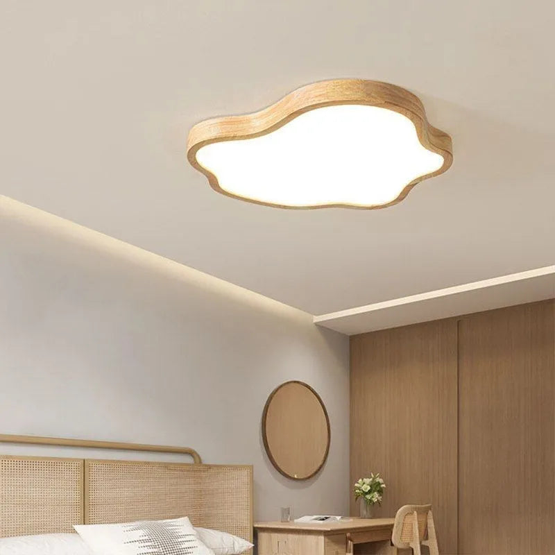 Nordic Led Wooden Ceiling Light - Modern Log Cloud Lamps Ideal For Bedroom Decor Living Room Hall