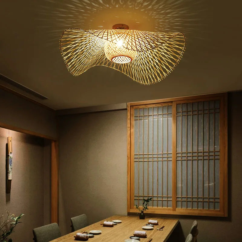 Bamboo Pendant Lights - Creative Tatami - Inspired Lamps For Dining Rooms Restaurants And E27