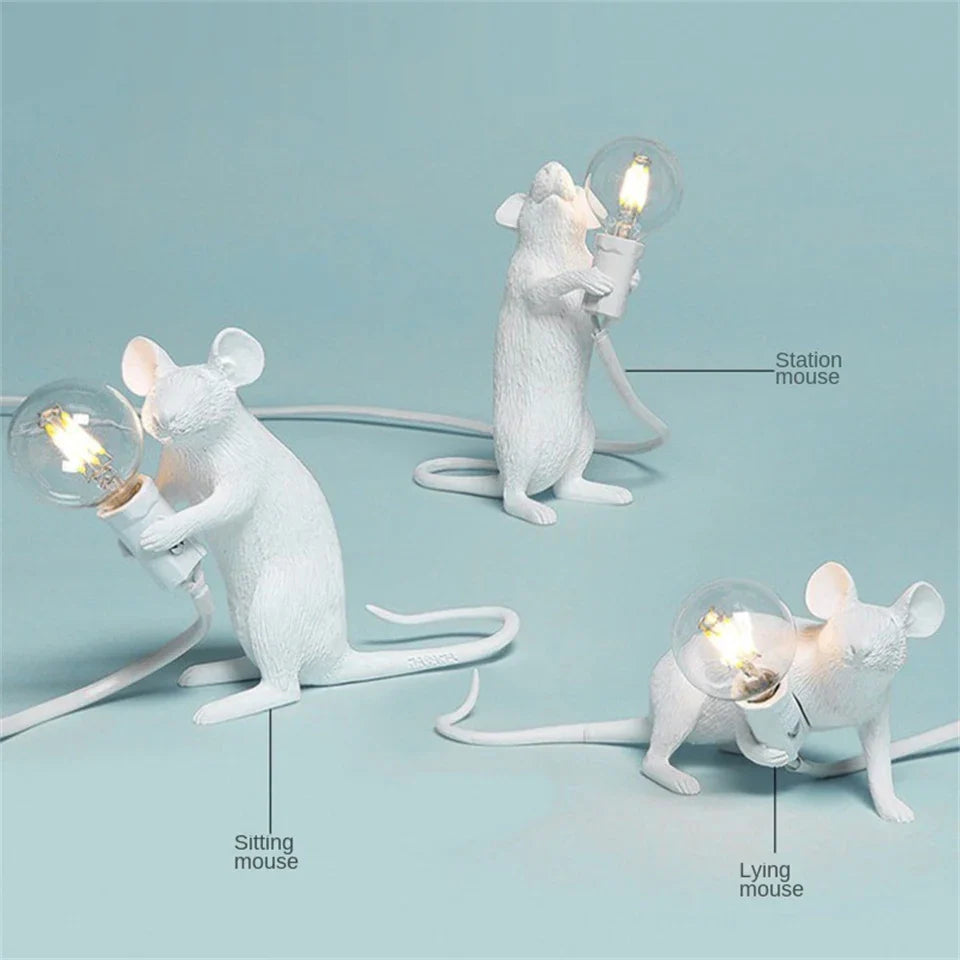 Modern Led Animal Table Lights - Whimsical Rat Cat Squirrel And Mouse Night Lamps Lamp