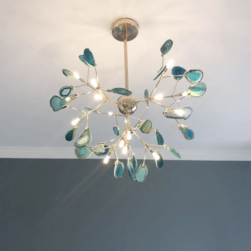 Nordic Colorful Agate Led Ceiling Chandeliers - Illuminate Your Living Dining And Bedroom With