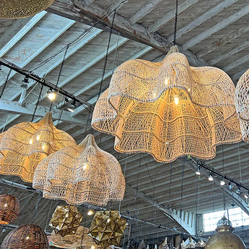 Modern Creative Art Rattan Pendant Lights - Handmade Elegance For Living Rooms Restaurants And