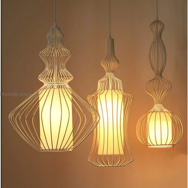 American Birdcage Retro Chandelier With Creative Hollow Design For Living Room Elegance Pendant