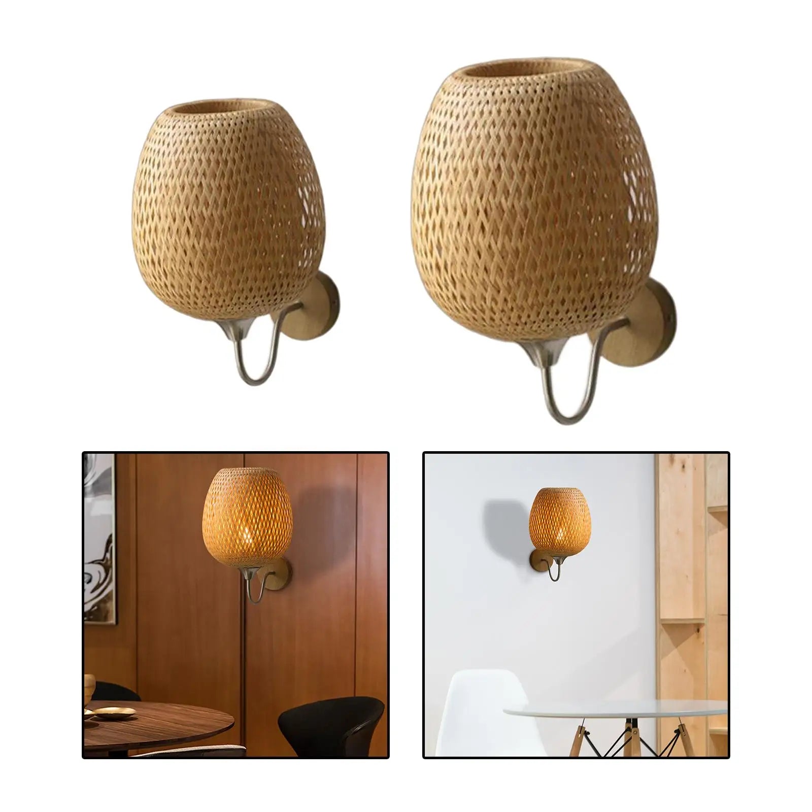 Vintage Rattan Bamboo Wall Sconce Light - Industrial Elegance For Dining Rooms And Bedrooms Wall