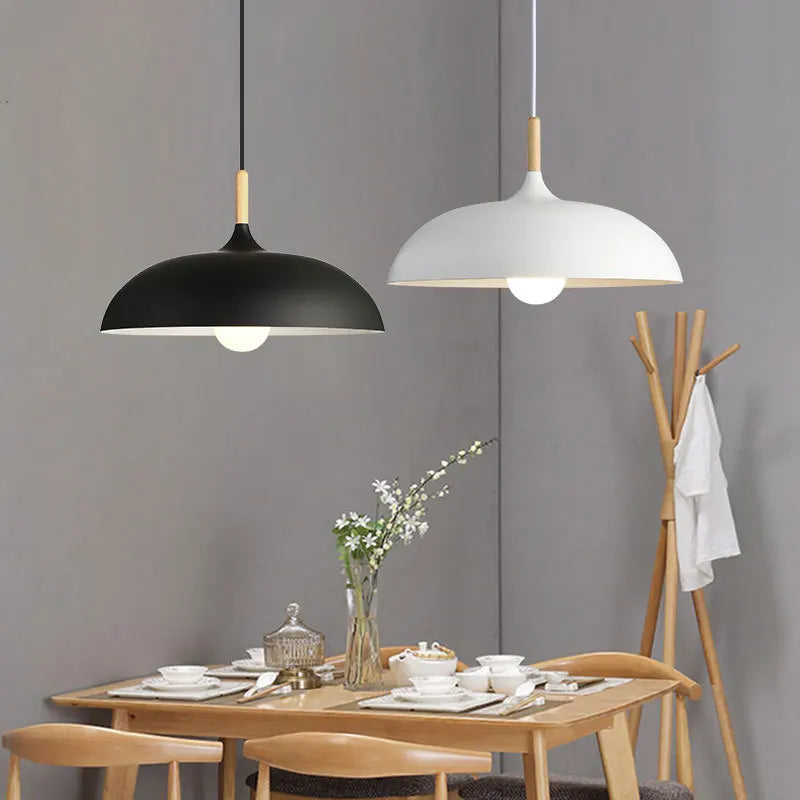 Minimalist Modern Pendant Lamps - Wood & Aluminum Lampshade Hanging Lights For Artistic Fashion