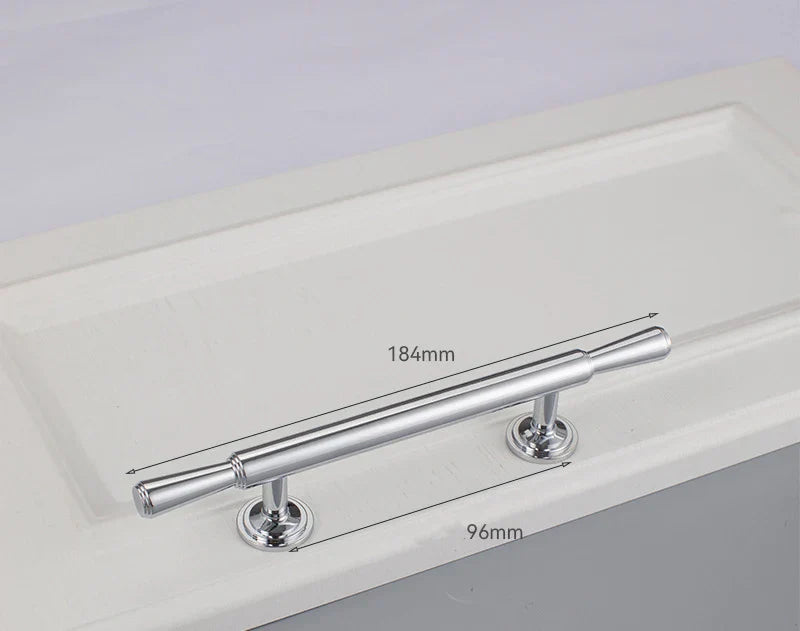 Chrome and Polished Gold Brass Furniture Handles – Modern Cabinet Drawer and Wardrobe Knobs 2030-BC 184mm Handles