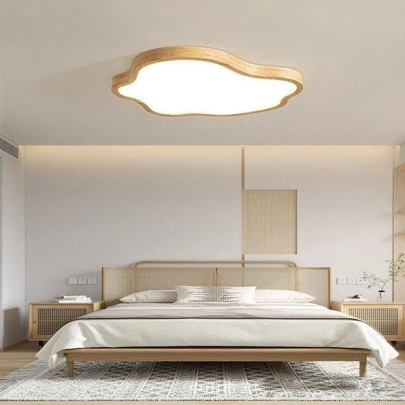 Nordic Led Wooden Ceiling Light - Modern Log Cloud Lamps Ideal For Bedroom Decor Living Room Hall