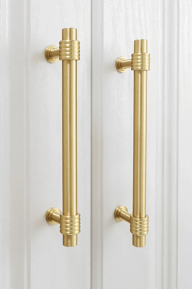 Satin Gold Furniture Handle – Solid Brass Cabinet Knobs and Drawer Pulls (50mm-358mm) Handles