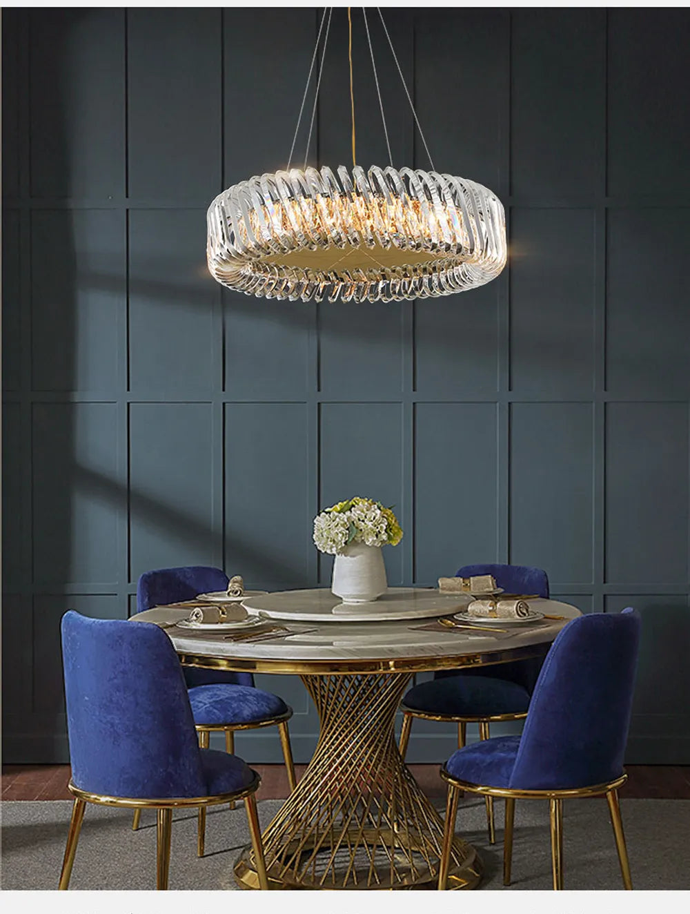 Olivia’s Art Deco Crystal Glass Led Chandelier Chandelier