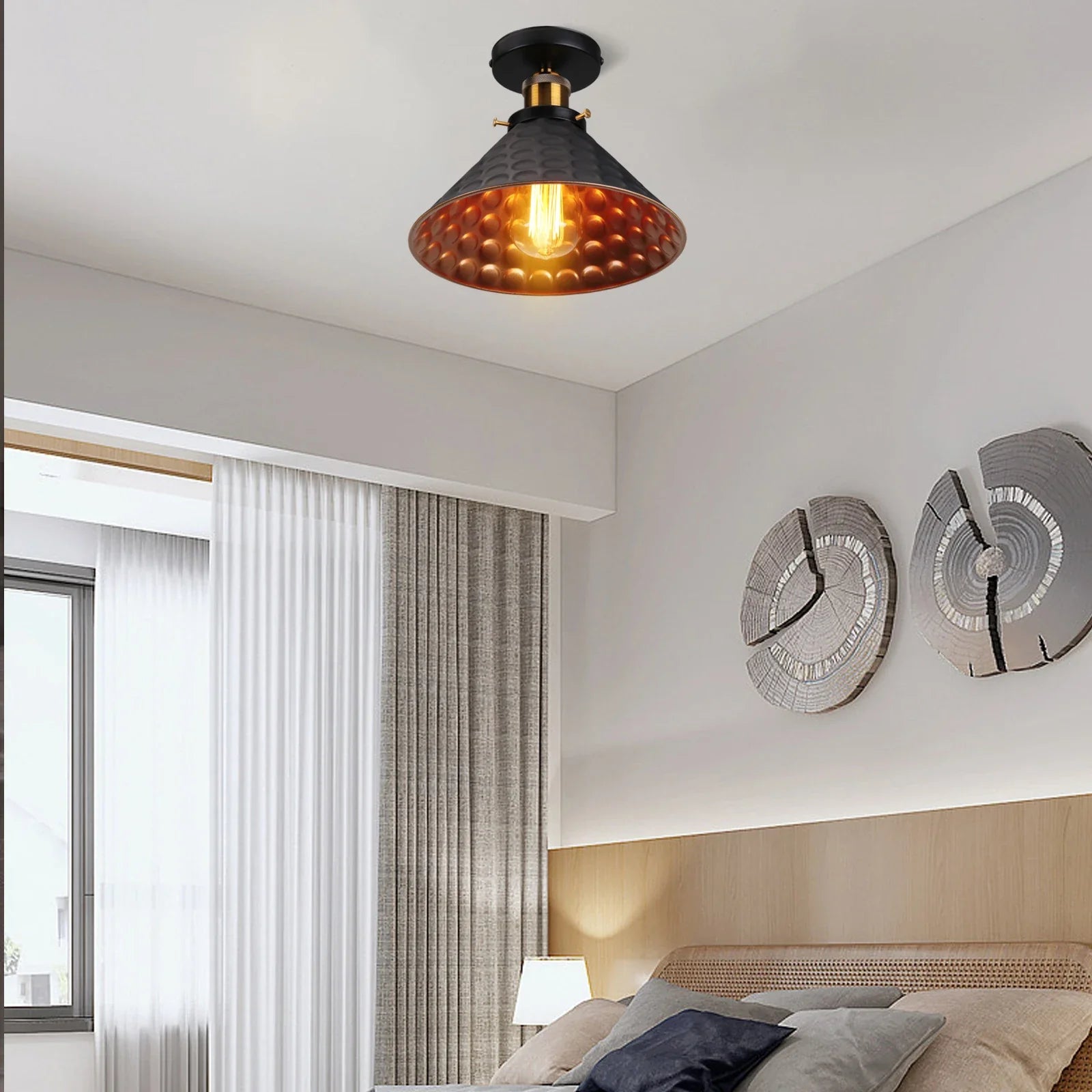 Vintage Retro Flush Mount Ceiling Light - Industrial Lighting For Indoor Home Decor Ceiling Light