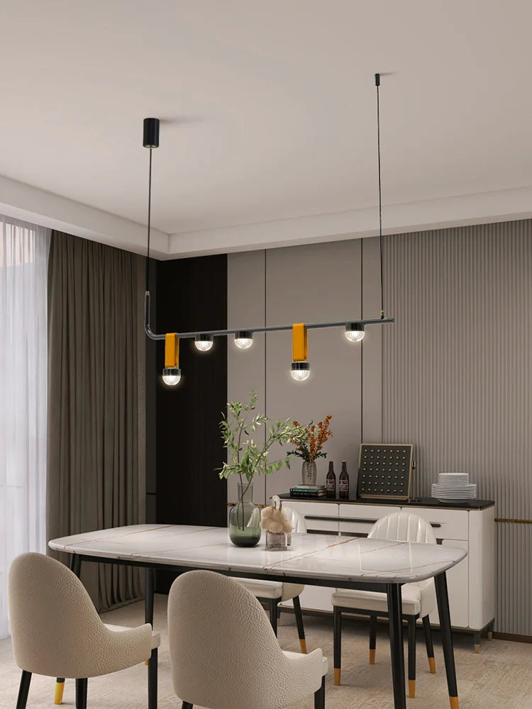 Modern Led Leather Chandelier - Nordic Pendant Light For Dining Room Kitchen Island And Ceiling