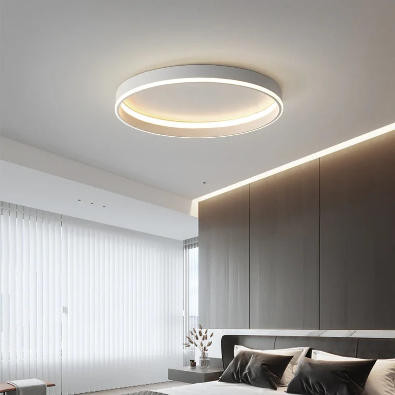 Nordic Minimalist Round Led Ceiling Lamp - Dimmable For Bedroom Loft Balcony Stylish Track Light