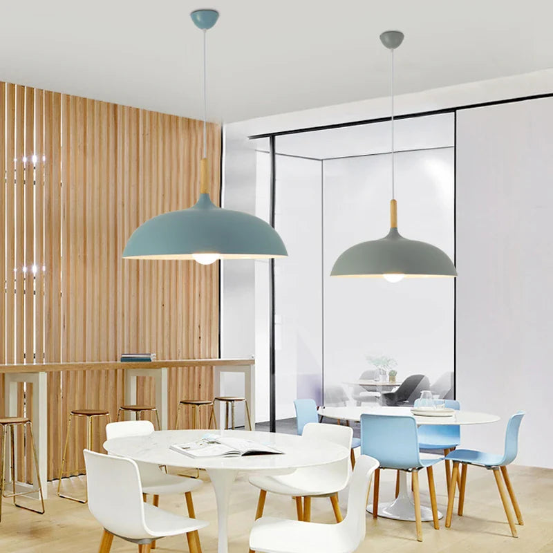 Minimalist Modern Pendant Lamps - Wood & Aluminum Lampshade Hanging Lights For Artistic Fashion