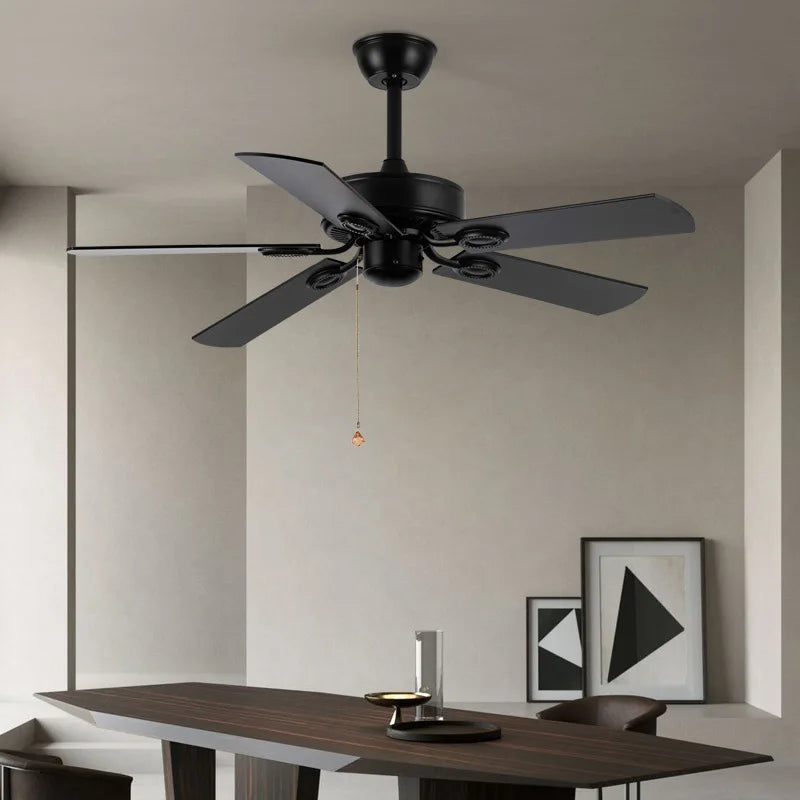 Black Ceiling Fans With Lights Remote Industrial Vintage Postmodern Fan Lamp For Kitchen Island