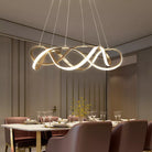 Modern Led Round Pendant Lamplight - Large Chandelier In Gold Lights